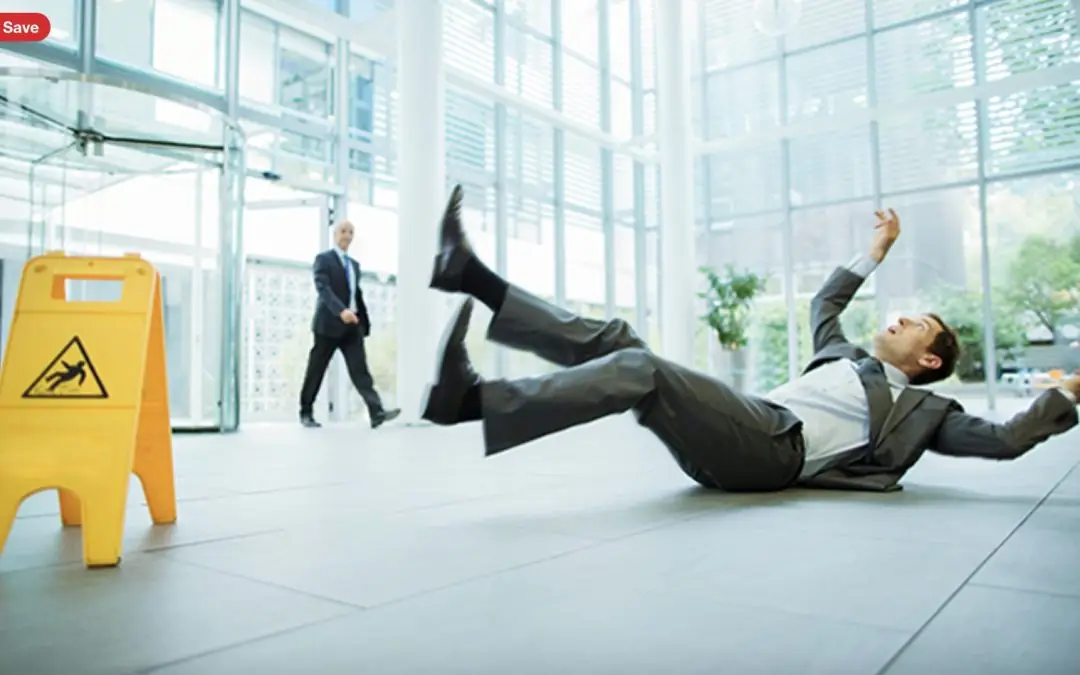 man falling over