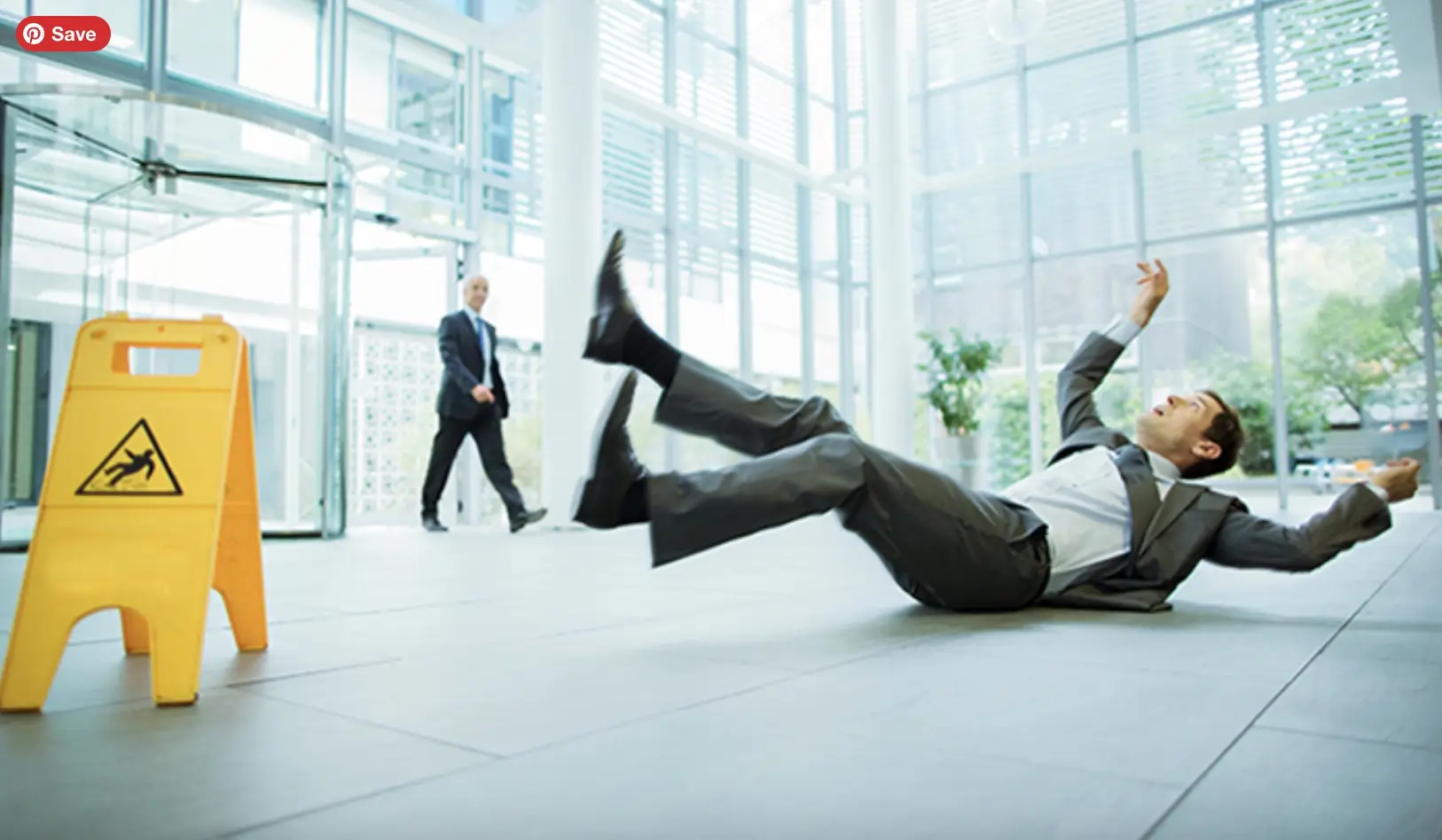 man falling over
